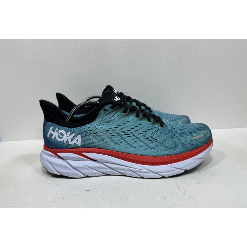 Hoka One One Clifton 8 Men's Size 11 2E Teal Aqua Running Shoes 1121374 RTAR